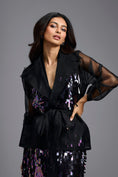Load image into Gallery viewer, Rainbow Organza Sleeve Sequin Wrap Top
