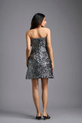 Load image into Gallery viewer, Gunmetal Sequin Strapless Mini Dress
