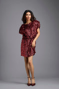 Load image into Gallery viewer, Red Draped Sequin Mini Dress
