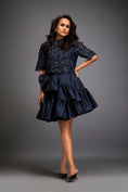 Load image into Gallery viewer, Floral Appliqué Top With Tiered Ruffled Skirt
