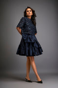 Load image into Gallery viewer, Floral Appliqué Top With Tiered Ruffled Skirt
