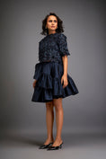 Load image into Gallery viewer, Floral Appliqué Top With Tiered Ruffled Skirt
