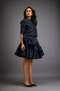 Load image into Gallery viewer, Floral Appliqué Top With Tiered Ruffled Skirt
