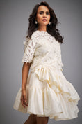 Load image into Gallery viewer, Floral Appliqué Top With Tiered Ruffled Skirt
