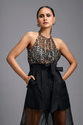Load image into Gallery viewer, Handwoven Metallic Mesh Halter Top
