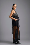 Load image into Gallery viewer, Handwoven Metallic Mesh Halter Top
