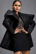 Load image into Gallery viewer, Black Sculpted Lapel Jacket
