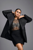Load image into Gallery viewer, Black Sculpted Lapel Jacket
