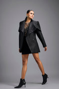Load image into Gallery viewer, Black Sculpted Lapel Jacket
