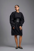 Load image into Gallery viewer, Sculptural Black Belted Dress
