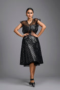 Load image into Gallery viewer, Black Geometric Cutwork Midi Skirt
