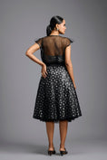 Load image into Gallery viewer, Black Geometric Cutwork Midi Skirt

