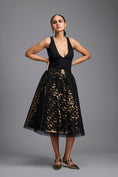 Load image into Gallery viewer, Black & Gold Metallic Cutwork Skirt
