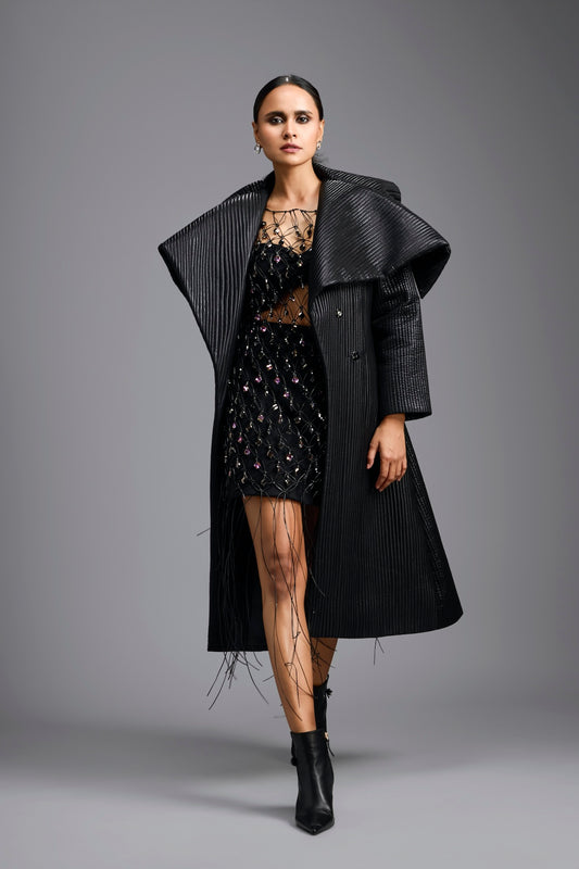 Black Crystal Fringe Co-ord Set