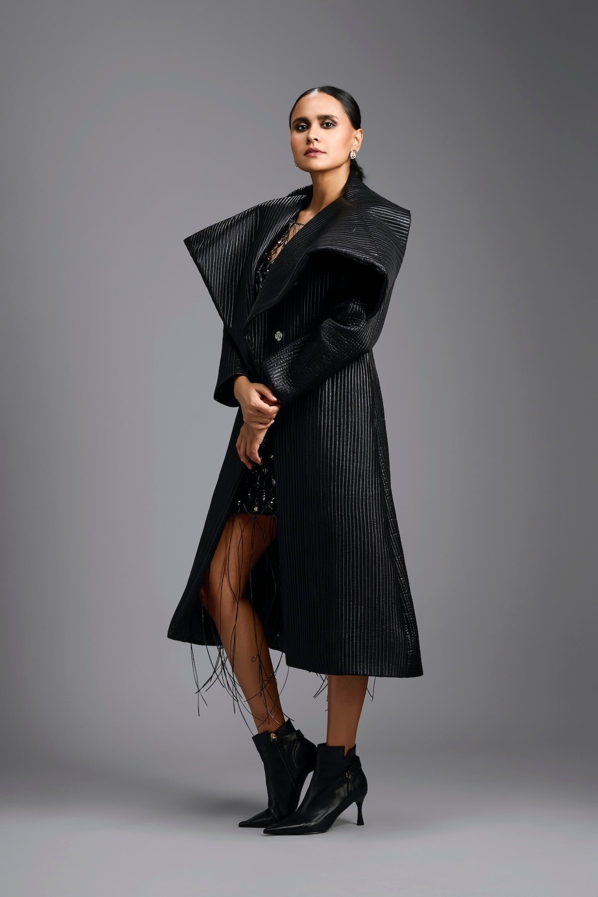 Black Crystal Fringe Co-ord Set