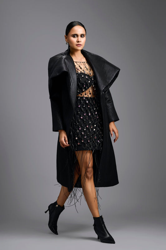 Black Crystal Fringe Co-ord Set