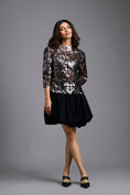 Load image into Gallery viewer, Gunmetal Metallic Laser-Cut Bubble Dress
