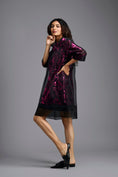Load image into Gallery viewer, Fuchsia Metallic Sheer-Layered Dress
