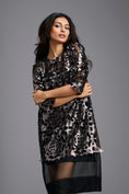 Load image into Gallery viewer, Gunmetal Appliqué Cutwork Dress

