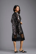 Load image into Gallery viewer, Gunmetal Appliqué Cutwork Dress
