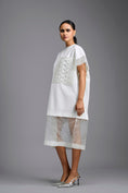 Load image into Gallery viewer, White Oversized Dress with Sheer Hem Detail
