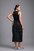 Load image into Gallery viewer, Sheer Geometric Panelled Midi Skirt with Appliqué Bodysuit
