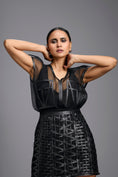 Load image into Gallery viewer, Black Geometric Lattice Mini Skirt
