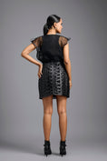 Load image into Gallery viewer, Black Organza Sculpted Corset-Style Top
