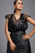 Load image into Gallery viewer, Black Organza Sculpted Corset-Style Top
