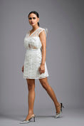 Load image into Gallery viewer, White Organza Sculpted Corset-Style Top
