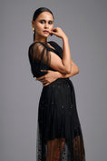 Load image into Gallery viewer, Black Embellished Sheer Overlay Jumpsuit
