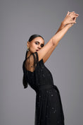 Load image into Gallery viewer, Black Embellished Sheer Overlay Jumpsuit
