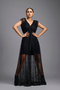 Load image into Gallery viewer, Black Embellished Sheer Overlay Jumpsuit
