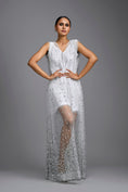 Load image into Gallery viewer, White Embellished Sheer Overlay Jumpsuit
