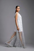 Load image into Gallery viewer, White Embellished Sheer Overlay Jumpsuit
