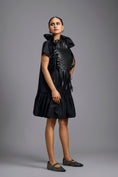 Load image into Gallery viewer, Black Leather Panel Sculptural Dress
