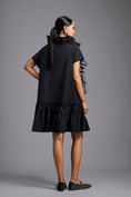 Load image into Gallery viewer, Black Leather Panel Sculptural Dress
