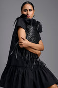 Load image into Gallery viewer, Black Leather Panel Sculptural Dress

