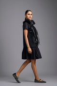 Load image into Gallery viewer, Black Leather Panel Sculptural Dress
