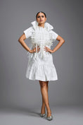 Load image into Gallery viewer, White Leather Panel Sculptural Dress
