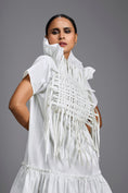 Load image into Gallery viewer, White Leather Panel Sculptural Dress
