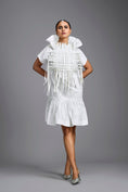 Load image into Gallery viewer, White Leather Panel Sculptural Dress
