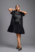 Load image into Gallery viewer, Black Leather Panel Sculptural Dress

