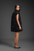 Load image into Gallery viewer, Black Blazer Dress With Neon Embroidery Detail
