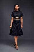 Load image into Gallery viewer, A-line Button Down Dress With Waist Cutouts Comes With Belt
