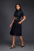 Load image into Gallery viewer, A-line Button Down Dress With Waist Cutouts Comes With Belt
