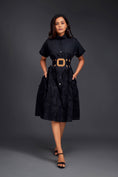 Load image into Gallery viewer, A-line Button Down Dress With Waist Cutouts Comes With Belt
