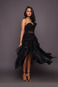 Load image into Gallery viewer, Black Corset Top With Sequin Ruffled Skirt
