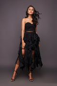 Load image into Gallery viewer, Black Corset Top With Sequin Ruffled Skirt
