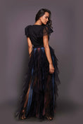 Load image into Gallery viewer, Black Multi V Neck Ruffled Dress With Cutwork
